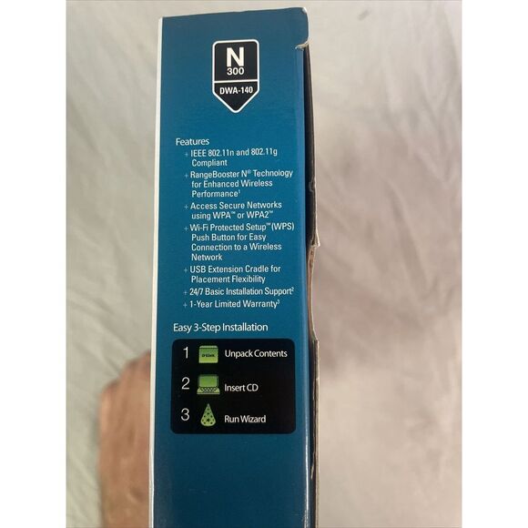 D-link DWA-140 RangeBooster N300 USB Adapter Wifi Internet Wireless Extender - Picture 8 of 8